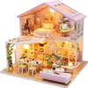 Puppenhaus Miniatur DIY Holz Puppenhaus Kit mit Moebeln mit Produktbild-Vorschau 2