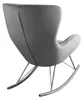 Bequemer Schaukelstuhl HYGGE grau Samt Chrom Sessel Produktbild-Vorschau 8