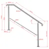 AICA 162x102cm Edelstahl-Treppengeländer, Eingangshandlauf, Produktbild-Vorschau 9