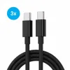 3x USB-C Ladekabel 1m Schwarz – USB-C auf USB-C 20W Produktbild-Vorschau 1