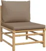 vidaXL 6-tlg. Garten-Lounge-Set mit Kissen Taupe Bambus Produktbild-Vorschau 4