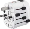 A white universal travel adapter with multiple plug types and sliders. Náhled obrázku produktu