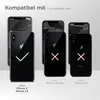 A graphic showing different iPhone models with checkmarks and crosses to indicate compatibility. Produktbild-Vorschau