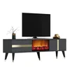 Skye Decor, Vania Fireplace - Anthracite, Gold, Produktbild-Vorschau 4