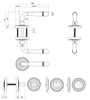 Technical drawing with dimensions of a door handle set. Produktbild-Vorschau