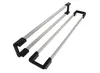 Two metal handles with black plastic ends, arranged diagonally on a white background. Náhled obrázku produktu