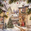 Servietten Papier 33x33cm Weihnachtsdorf 20 Stück Braun / Produktbild-Vorschau 1