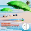 Two green beach umbrellas on a sandy beach with the ocean in the background. Produktbild-Vorschau