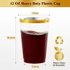 50 Stück Plastikbecher mit Goldrand 360ml - Elegante Party Produktbild-Vorschau 4