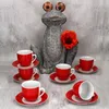6er Set Variant Rot Kaffeetassen mit Untertassen für 6 Produktbild-Vorschau 2
