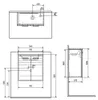 Aqualine ZOJA onderkast, 49x50x24,6 cm, 2 deuren, wit Productafbeelding-voorbeeld 3