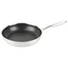 A stainless steel frying pan with a honeycomb pattern on the interior is shown against a white background. Podgląd zdjęcia produktu