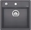 A top-down view of a gray kitchen sink with a silver drain and faucet. Anteprima dell’immagine prodotto
