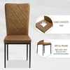 A product image showcasing a dining chair with accompanying marketing graphics highlighting its features. Produktbild-Vorschau