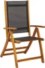 A single wooden folding chair with black fabric seating and backrest, shown against a white background. Podgląd zdjęcia produktu