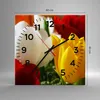 Wanduhr - Quadrat - Glasuhr - Tulpen Vase Blumenstrauß - Produktbild-Vorschau 3