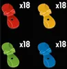 Four different colored shoe clips with bows, each with 'x18' text. Anteprima dell’immagine prodotto