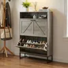 HOKEEPER Armoire à chaussures à 2 portes, meuble à Voir les images du produit 1