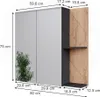 Mobile a specchio per bagno Vicco Irma Antracite/Rovere Anteprima dell’immagine prodotto 3