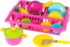 A toy kitchen set with a dish rack, pots, pans, plates, and utensils. Náhľad obrázku produktu