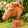 Pferdekopf Skulptur für Pfosten und Mauerpfeiler Gartendeko Produktbild-Vorschau 5