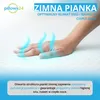 A hand pressing down on a mattress with blue swirls indicating airflow. Podgląd zdjęcia produktu