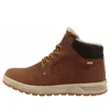 A side view of a brown leather boot with laces and a white sole. Produktbild-Vorschau