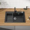 Küchenspüle 70x45cm Granitspüle Anthrazitschwarz Mit Produktbild-Vorschau 4
