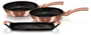A set of three copper-colored cookware items, including two frying pans and a griddle, are displayed on a white background. Podgląd zdjęcia produktu