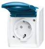 Busch-Jaeger 2083-0-0842, CEE 7/3, 2P+E, Blau, Weiß, IP44, Produktbild-Vorschau 4