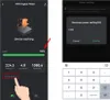 A mobile app interface showing device status and settings, with a finger interacting with the screen. Náhled obrázku produktu