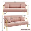 Yaheetech Polstersofa mit Armlehnen & Beine aus Metall Produktbild-Vorschau 4