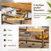 Table basse d'appoint avec plateau en verre et étagère en Voir les images du produit 5