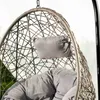 Close-up of a gray hanging chair with cushions. Náhled obrázku produktu