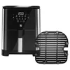 A black and silver air fryer with a digital display and a separate grill rack. Produktbild-Vorschau