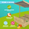 SPIELWERK® Sandkasten Toni Sonnendach Sitzbank Produktbild-Vorschau 7
