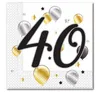Serwetki 33x33cm Milestone 40 lat, 2-warstwowe, 20 sztuk, Podgląd zdjęcia produktu 2