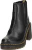 A black leather boot with a thick sole and heel. Podgląd zdjęcia produktu