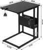 A diagram of a black side table with dimensions indicated. Náhľad obrázku produktu