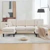 Wohnlandschaft Beige U Form Sofa Grosses 4 Sitzer Couch mit Produktbild-Vorschau 10