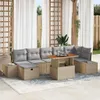 vidaXL Garten-Sofa-Set 8 pcs Beige Poly-Rattan Produktbild-Vorschau 2