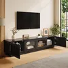 Merax TV Lowboard mit Bogentüren und Glastüren, TV Schrank Produktbild-Vorschau 8