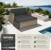 tectake Rattan Lounge Korfu UV-beständig Polyrattan Nature Produktbild-Vorschau 2