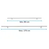 Two adjustable curtain rods shown with measurement indicators. Produktbild-Vorschau