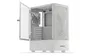 A white computer case with its side panel open, revealing the interior components. Podgląd zdjęcia produktu