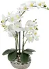 Kunst-Pflanze Orchidee ovaler Topf silber hochglanz und Produktbild-Vorschau 2
