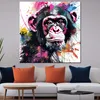 Affe in bunter Pop Art mit Farbspritzern Leinwandbild Produktbild-Vorschau 2