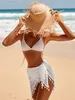 Pareo - Chusta plażowa damska z frędzlami - 180x50cm - Podgląd zdjęcia produktu 4