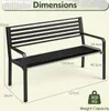 A diagram showing the dimensions of a black metal garden bench. Produktbild-Vorschau