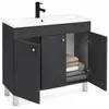 Waschbeckenunterschrank 80 cm mit Waschbecken 3 Türen Produktbild-Vorschau 1